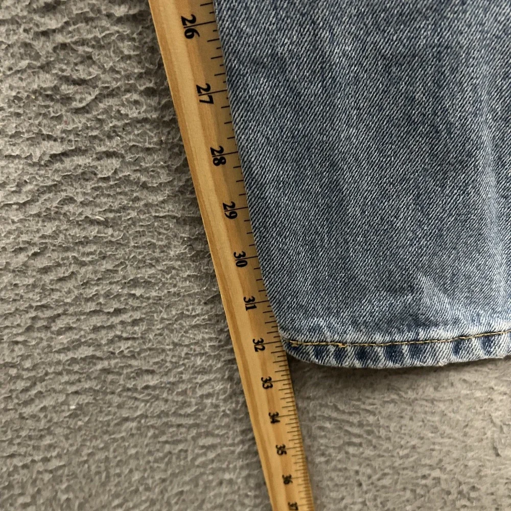 Levis Jeans Mens 36x32 Blue Denim 505 Regular Straight American Light Wash Adult